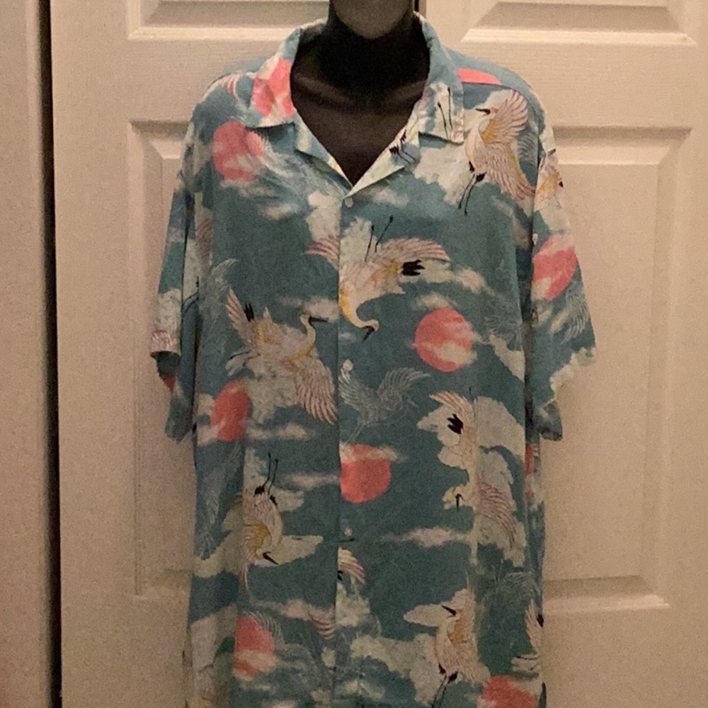 🌴Fun No Boundaries Colorful Shirt Mens‎ Size 2XL Island Tropical Aloha Style 🌴
